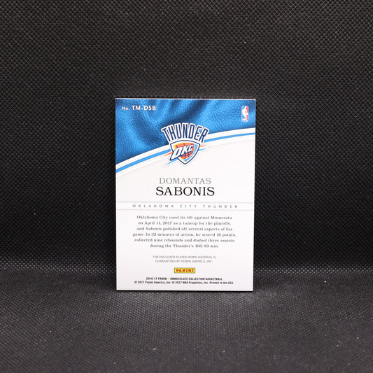 2016-17 Domantas Sabonis Immaculate TM-DSB /99 Triple Materials Patch