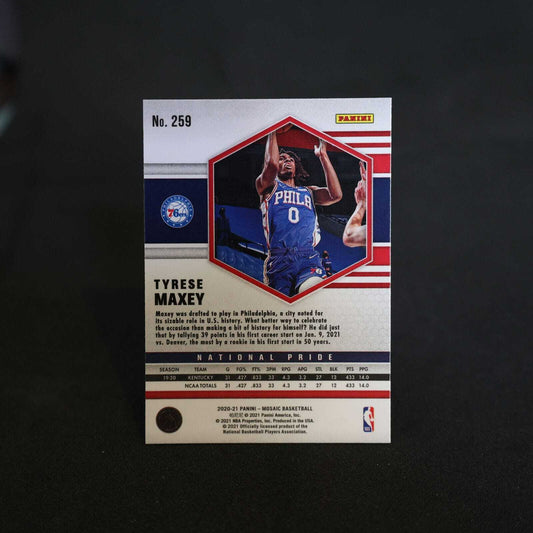2020-21 Tyrese Maxey Mosaic #259 National Pride Rookie Card
