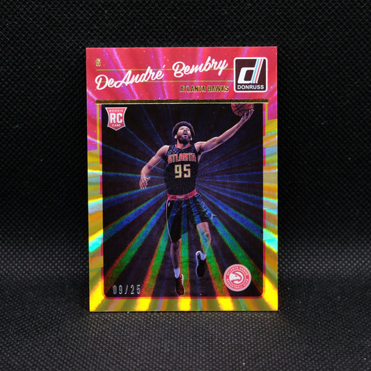 2016-17 Panini Donruss DeAndre' Bembry Gold Laser Rookie Card /25