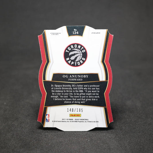 2017-18 OG Anunoby Panini Select Premier Level Rookie Card Light Blue Prizm /185