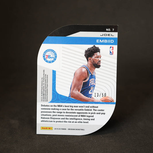 2019-20 Joel Embiid Obsidian Atomic Purple Die Cut /50
