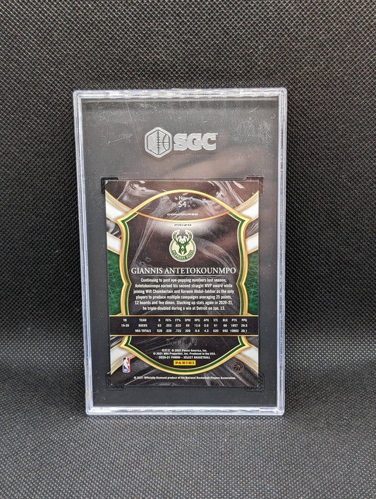 2020-21 Giannis Antetokounmpo Select White Prizm /149 SGC 9 Mint