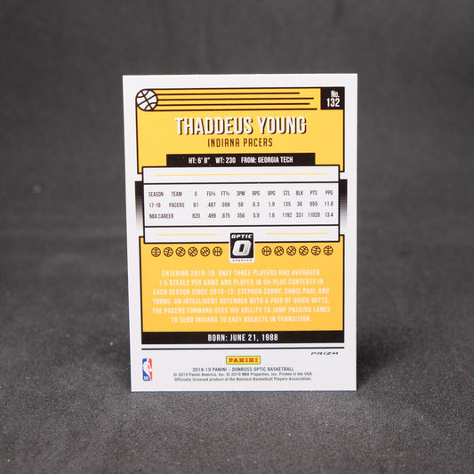 2018-19 Panini Donruss Optic Silver Holo Prizm Thaddeus Young