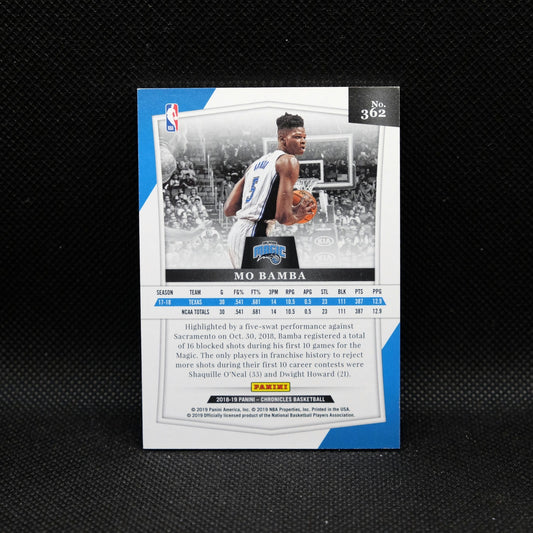 2018-19 Panini Chronicles Mo Bamba Majestic Orange Rookie Card /49