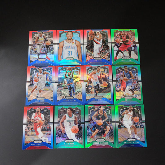 2019-20 Prizm Red White Blue Prizm + Green Prizm Card Lot - 12 Cards