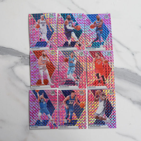 2019-20 Mosaic Pink Camo Prizm Lot #9 - 9 Cards