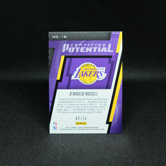 2015-16 D'Angelo Russell Totally Certified - Certified Potential /25 Silver R...