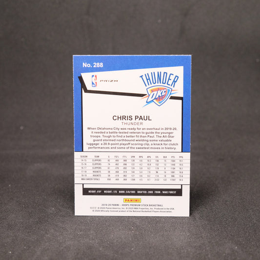 2019-20 Panini NBA Hoops Premium Chris Paul Tribute Blue Prizm Rookie