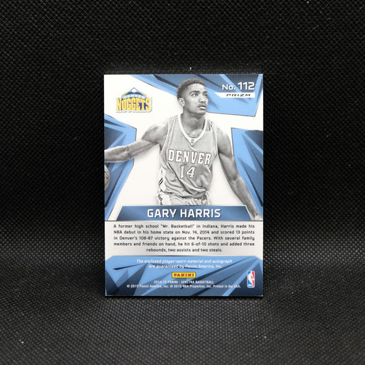 2014-15 Panini Spectra Gary Harris #119 Rookie Patch Auto Silver Prizm