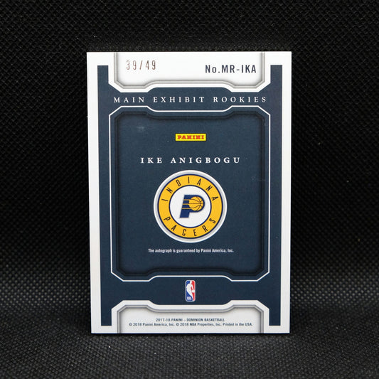 2017-18 Ike Anigbogu Dominion Main Exhibit Rookies Autograph /49