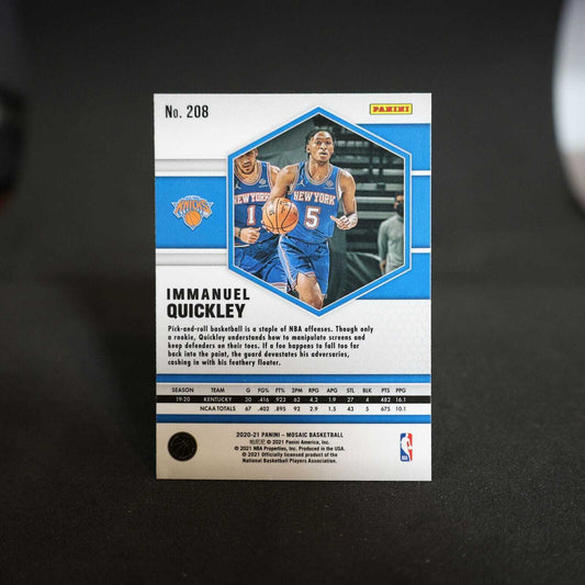 2020-21 Immanuel Quickley Mosaic #208 Rookie Card