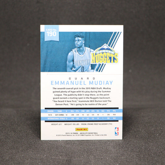 2015-16 Emmanuel Mudiay - Absolute Rookie /999
