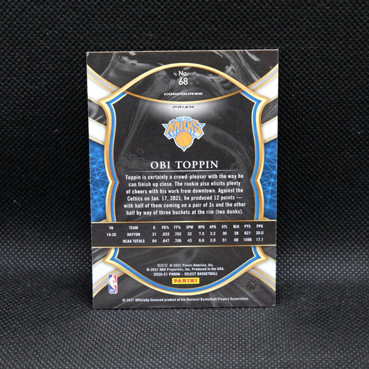 2020-21 Obi Toppin Select #68 Concourse Silver Prizm Rookie Card