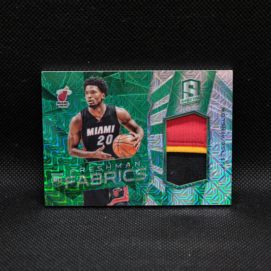 2015-16 Justise Winslow Spectra Freshman Fabrics /5 Green Prizm Rookie Patch