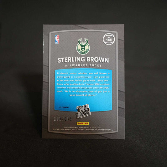 2017-18 Sterling Brown RC Donruss Optic Purple Fast Break Prizm /155
