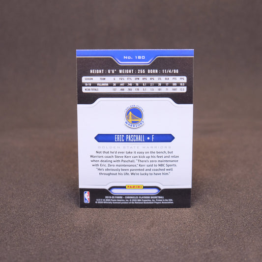 2019-20 Eric Paschall Chronicles Playbook Pink Rookie Card