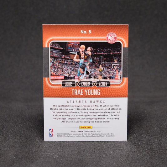 Trae Young 2020-21 Hoops Lights Camera Action