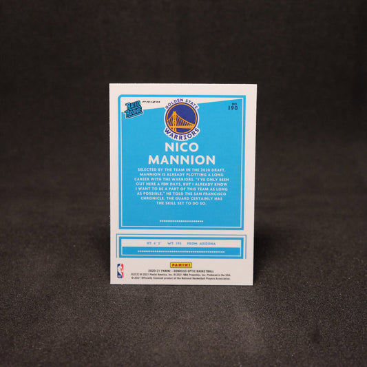 2020-21 Nico Mannion Donruss Optic Rated Rookie Purple Prizm RC