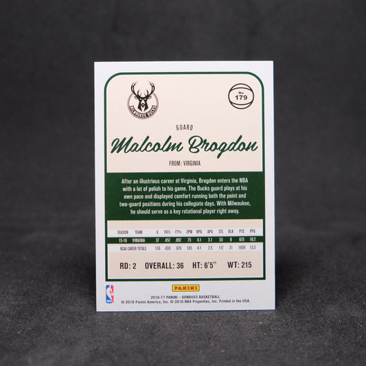 2016-17 Malcolm Brogdon Donruss Rated Rookie Press Proof /299