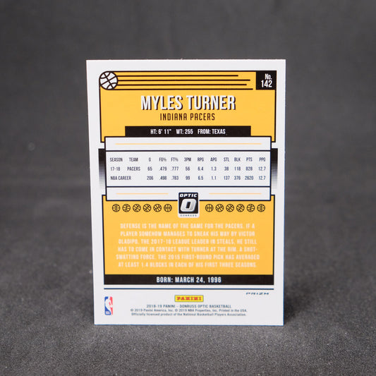 2018-19 Panini Donruss Optic Purple Prizm Myles Turner
