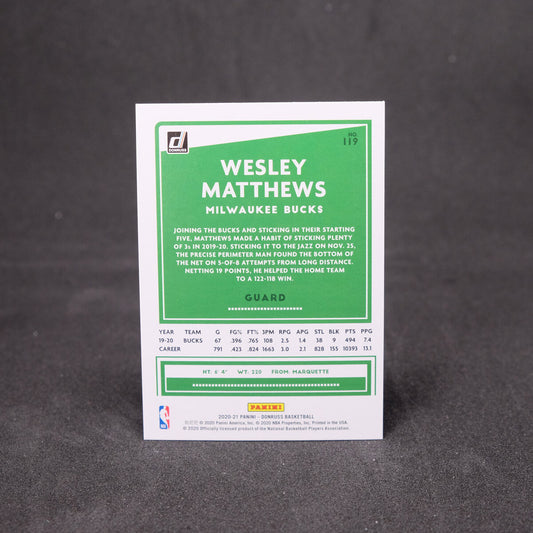 Wesley Matthews 2020-21 Donruss - Green Laser