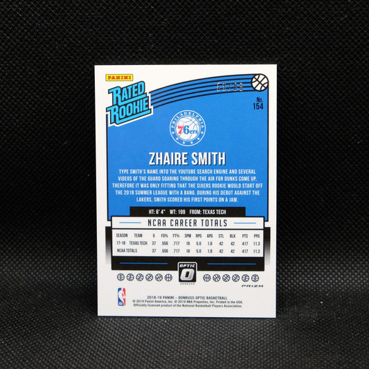 2018-19 Panini Donruss Optic Zhaire Smith Rated Rookie Red Mojo Prizm /88