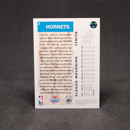 Alonzo Mourning 1992 Upper Deck #2 Rookie Card