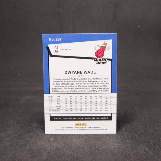 2019-20 Panini NBA Hoops Premium Stock Tribute Dwyane Wade Laser Prizm #287