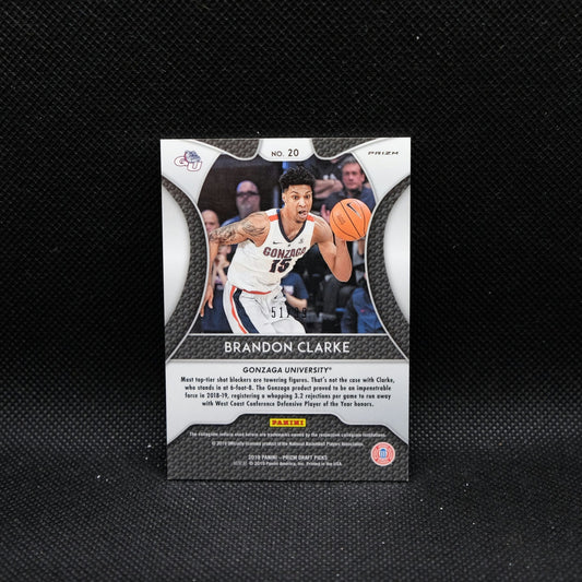 2019 Prizm Draft Brandon Clarke #20 Red White Blue Checkerboard Prizm Rookie ...