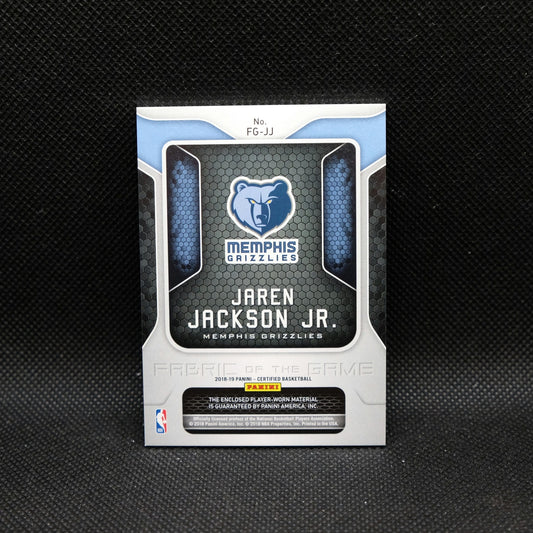 2018-19 Totally Certified Jaren Jackson Jr Fabric Of The Game Rookie Player W...