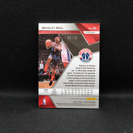 2018-19 Bradley Beal Spectra #99 /75 Neon Blue Prizm