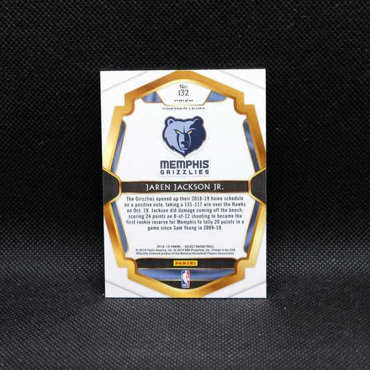 2018-19 Select Jaren Jackson Jr Premier Level Silver Prizm Rookie RC #132 Gri...