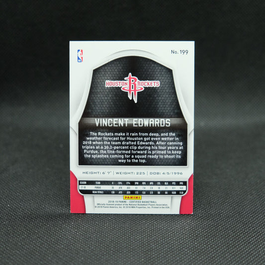 2018-19 Vincent Edwards Certified Red Rookie Card /299