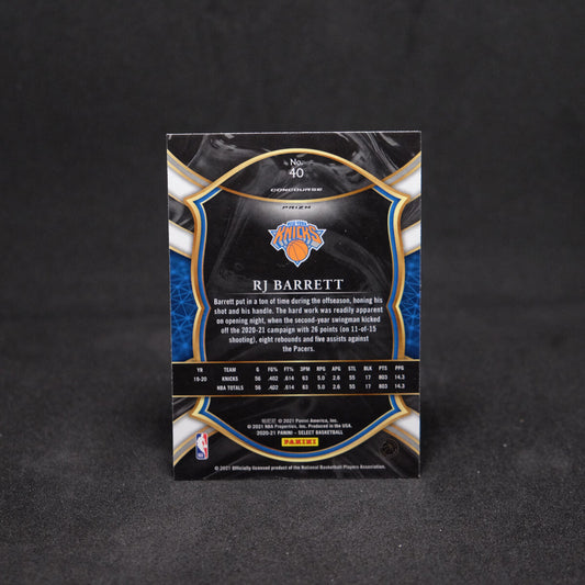 2020-21 Select RJ Barrett Green Purple Prizm Concourse