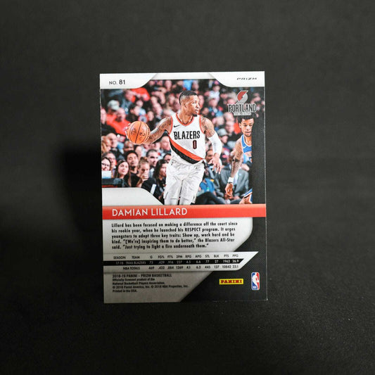 2018-19 Panini Prizm Damian Lillard #81 Silver Prizm