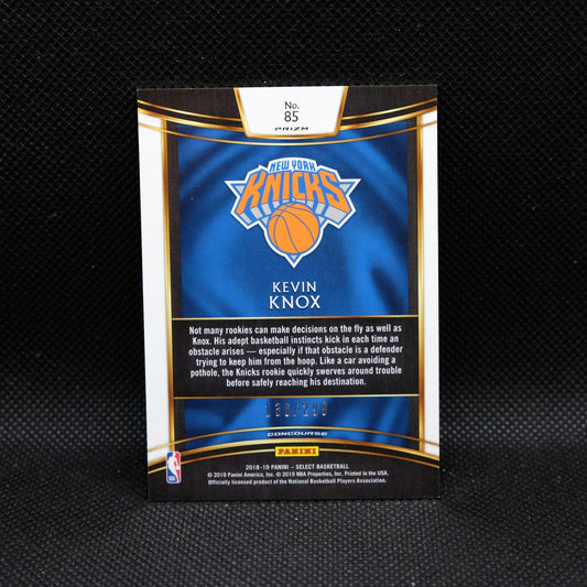 2018-19 Kevin Knox Select #85 Light Blue Prizm Rookie Card /299
