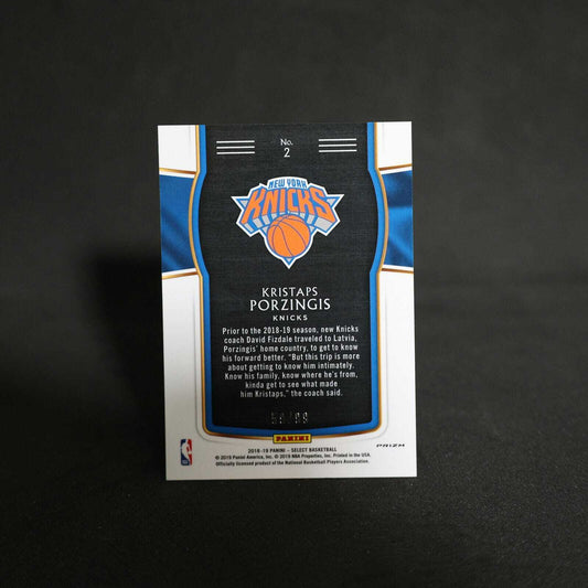 2018-19 Kristaps Porzingis Select Global Icons Silver Prizm /99