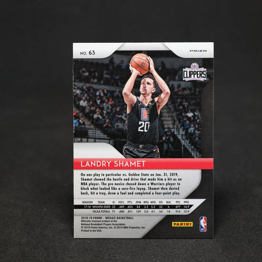 2018-19 Panini Mosaic Landry Shamet Rookie Mosaic Silver Prizm #63