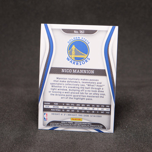 Nico Mannion 2020-21 Certified Blue Rookie Card