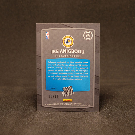 Ike Anigbogu 2017-18 Donruss Optic Rated Rookie Blue Stars /13