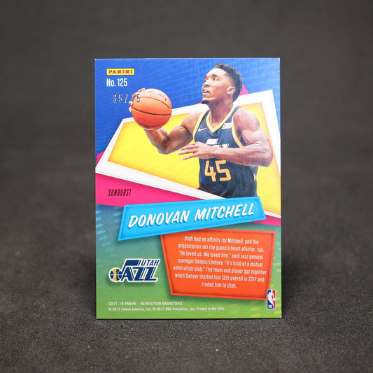 2017-18 Donovan Mitchell Revolution Rookie Card #125 Sunburst /75