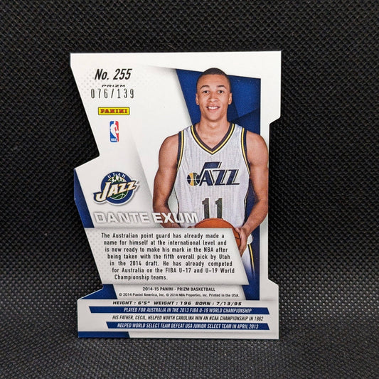 2014-15 Dante Exum Prizm #255 Purple Prizm Die Cut Rookie Card /139