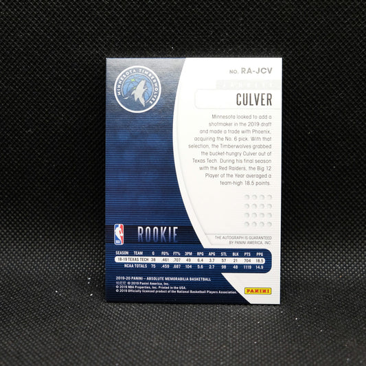 2019-20 Absolute Jarrett Culver Rookie Autographs RA-JCV