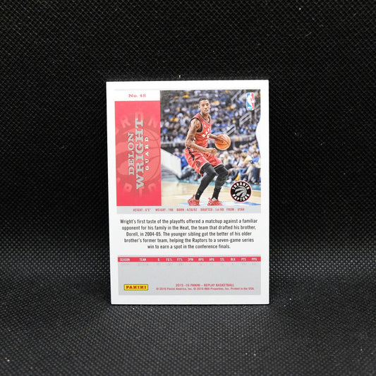 2015-16 Panini Replay Delon Wright #48 Gold Rookie Card /25