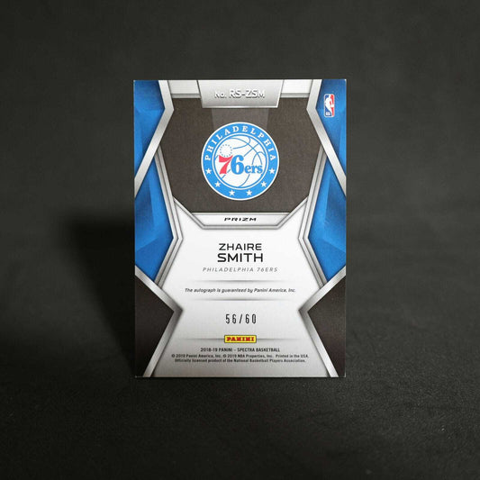 2018-19 Zhaire Smith Spectra Rising Stars Signatures Blue Scope Prizm Rookie ...