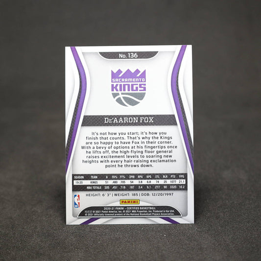 2020-21 De'Aaron Fox Panini Certified Pink Camo /25