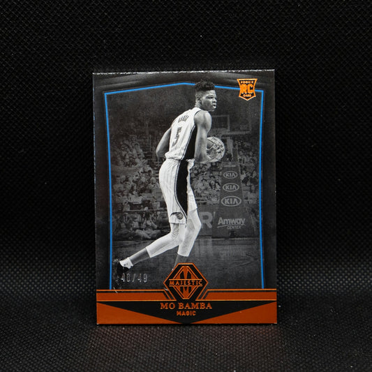 2018-19 Panini Chronicles Mo Bamba Majestic Orange Rookie Card /49