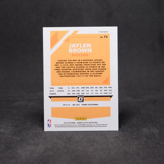 2019-20 Jaylen Brown Donruss Optic Hyper Pink Prizm