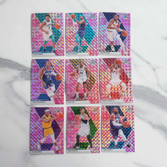 2019-20 Mosaic Pink Camo Prizm Lot #7 - 9 Cards