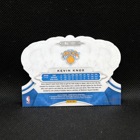 2018-19 Kevin Knox Crown Royale Red Cracked Ice Rookie Card /49